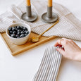 Striped Organic Cotton Napkin - Black/Cream (Set of 2)