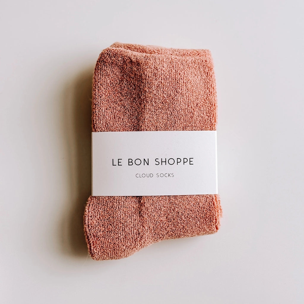 A pair of Cloud Socks by Le Bon Shoppe in Mulberry. byFoke.