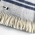 Herringbone Pure New Wool Blanket in Grey & Navy