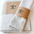 Striped Organic Cotton Napkin - Black/Cream (Set of 2)