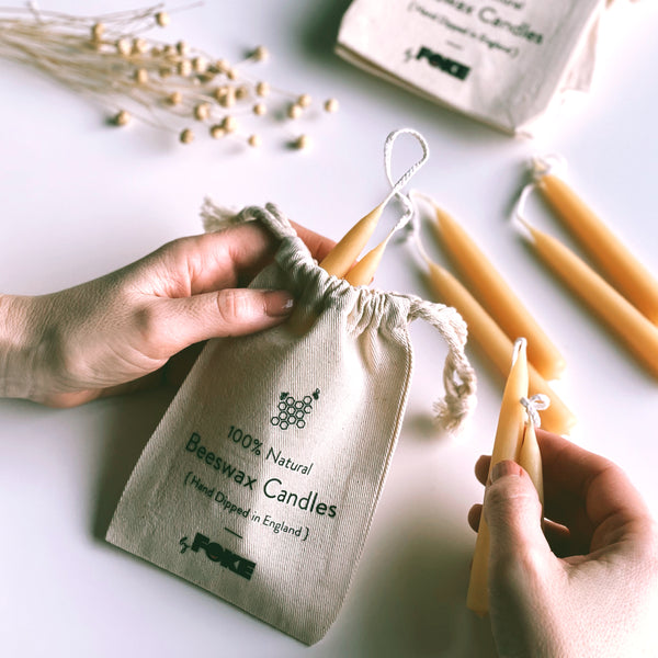 Pure Beeswax Hand Dipped Mini Candles Made in England