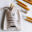 Pure Beeswax Hand Dipped Mini Candles in Organic Cotton Bag