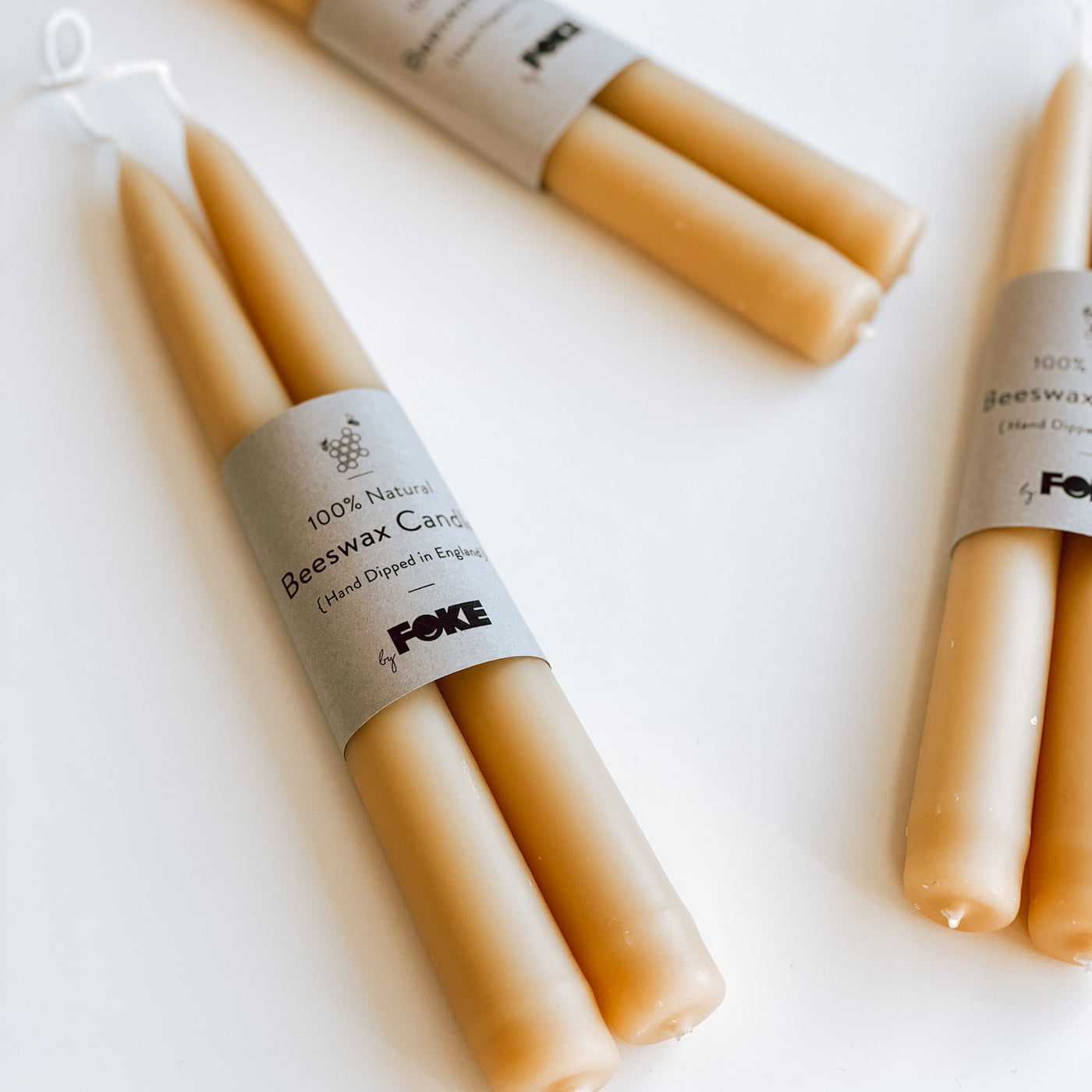 Pure Beeswax Hand Dipped Taper Candles