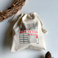 byFoke Mini Kubb Game in a cotton pouch with the phrase Born to Kubb printed onto the pouch.
