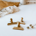 brass clips with a blanket in the background